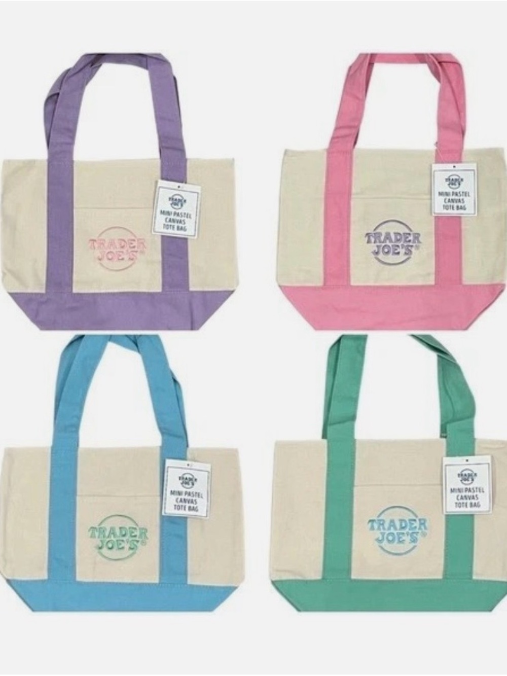 Trader Joe’s Limited Edition Canvas Tote Bag - Pastel Collection